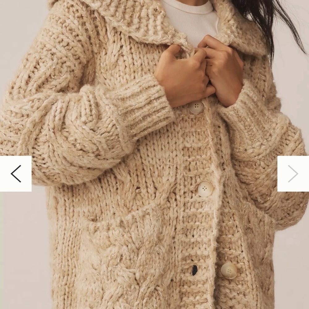 Pilcro Oversized Cable Knit Cardigan Sweater - Picture 5 of 9